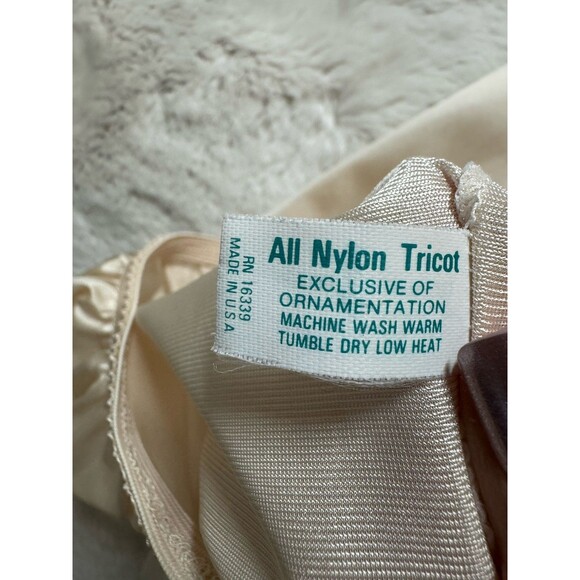 Greenco Maid Beige Half Slip M Vintage Women Lace Trim Hem Lingerie - Picture 4 of 5